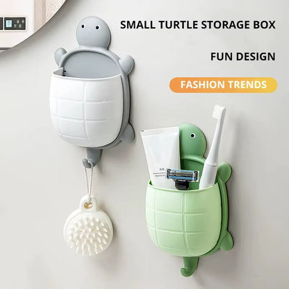 1Pc Cute Turtle Design Storage Rack Toothbrush Holder Creative Cartoon Bathroom Storage Organizer Toothbrush Storage Rack