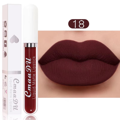 Sexy Long Lasting Velvet Matte Lip Gloss Liquid Lipstick Lip Makeup Women Beauty Red Nonstick Cup Waterproof Lip Gloss