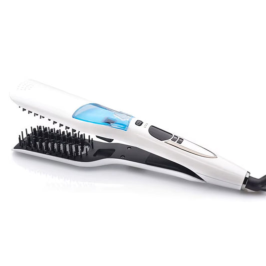 Professional Hair Straightener Brush Heating Hot Hair Combs Dual Voltage Titanium Curling Iron Steam Flat Iron