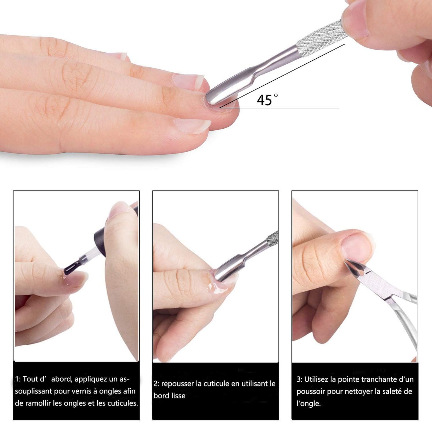 Alicates Para Cutículas Y Cutículas, Cortador De Cutículas Y Herramienta Para Quitar Cutículas, De Acero Inoxidable, Para Uñas Y Pies Herramientas De Manicura Y Pedicura