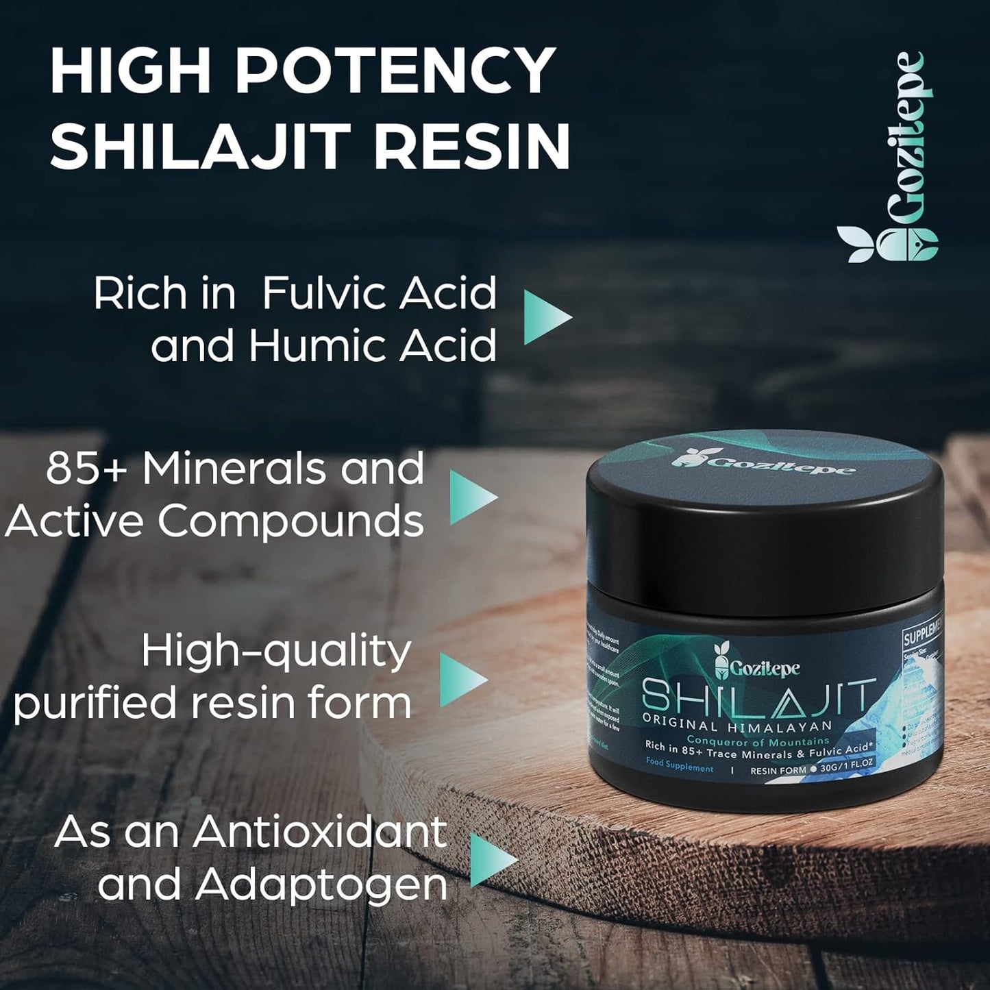 Shilajit Resina Purificada Del Himalaya - Alta Potencia Con Minerales Fúlvicos Y Ácido Húmico, 100% Vegano, Energizante Natural, 1 Paquete