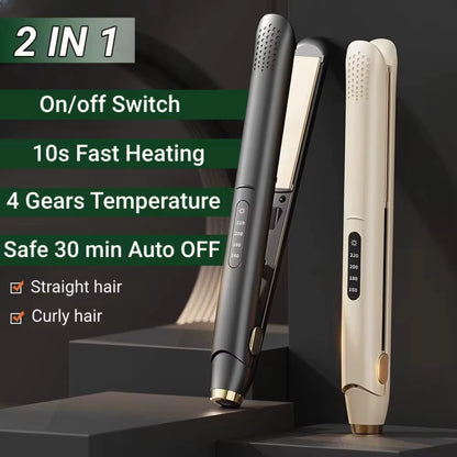 New 2 in 1 Curling Iron Hair Straightener Electric Ceramic Corrugate Hair Curler Hair Straightening Curler Iron for Hair Styling