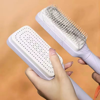 Self Cleaning Hairbrush Women Hair Brush One-Key Cleaning Hair Loss Airbag Scalp Massage Comb Anti-Static Hairbrush