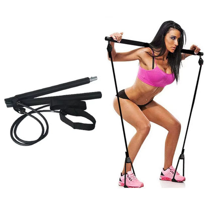 New Fitness Sport Pilates Bar Kit Gym Workout Stick Pilates Exercise Bar Kit with Resistance Band Body Building Puller Yoga Rope