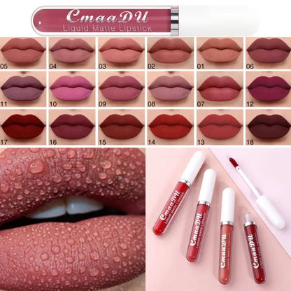 Sexy Long Lasting Velvet Matte Lip Gloss Liquid Lipstick Lip Makeup Women Beauty Red Nonstick Cup Waterproof Lip Gloss