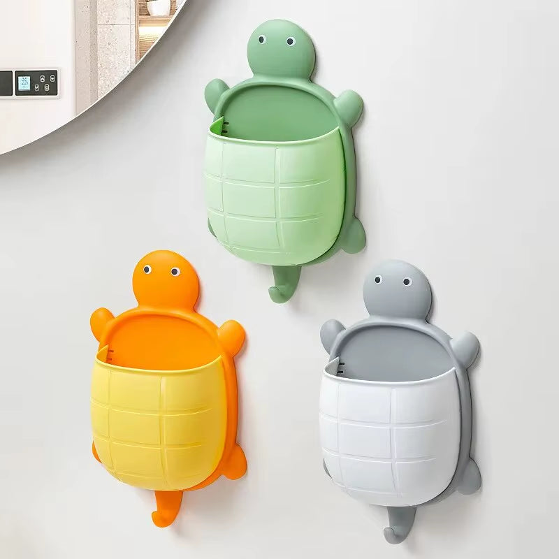 1Pc Cute Turtle Design Storage Rack Toothbrush Holder Creative Cartoon Bathroom Storage Organizer Toothbrush Storage Rack