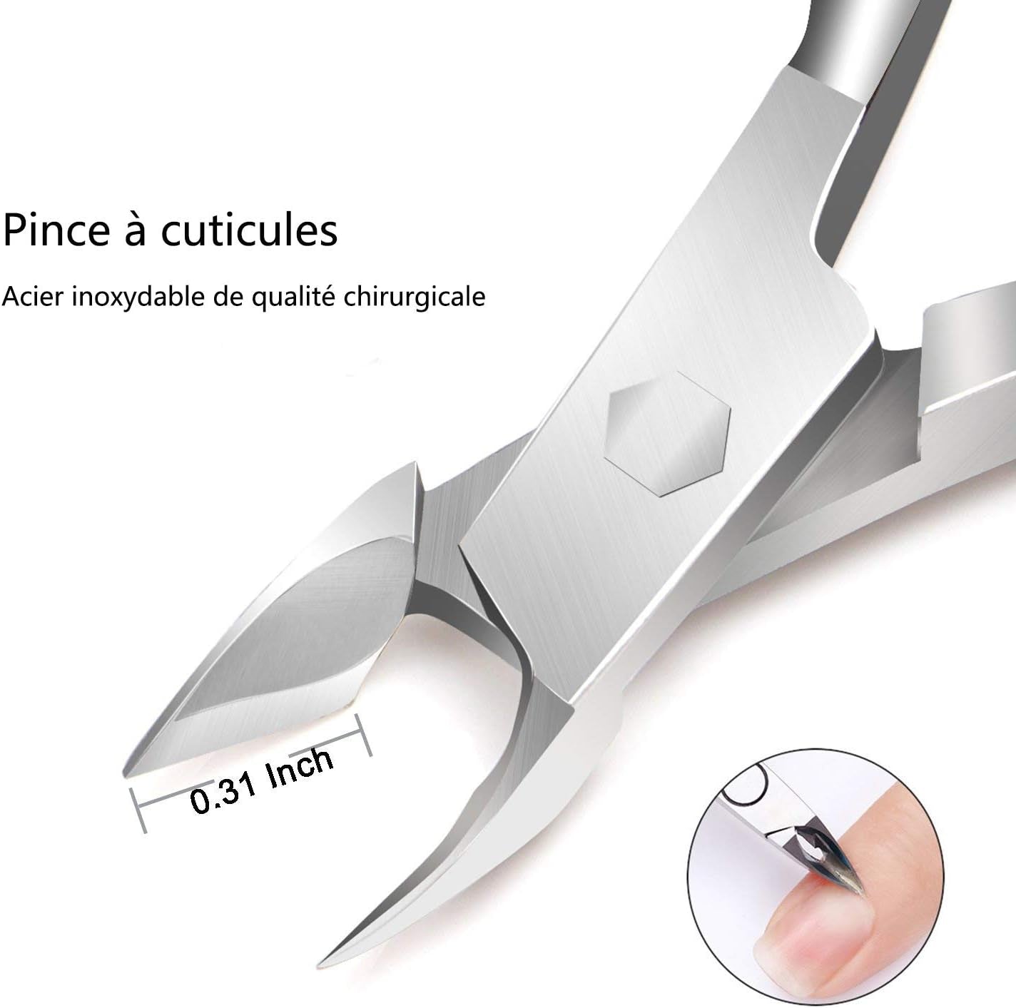 Alicates Para Cutículas Y Cutículas, Cortador De Cutículas Y Herramienta Para Quitar Cutículas, De Acero Inoxidable, Para Uñas Y Pies Herramientas De Manicura Y Pedicura